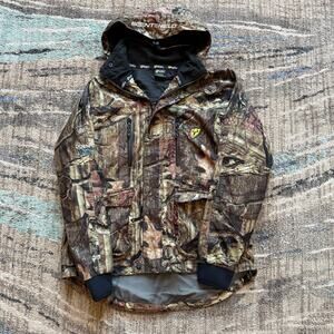 Men's Scent Shield Hooded Camo Camouflage Hunting Outdoor Downpour Jacket Sz L
